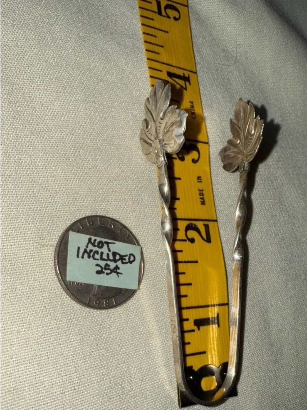 Leaf-Top Decorative Spoon Pair - Silver-Tone